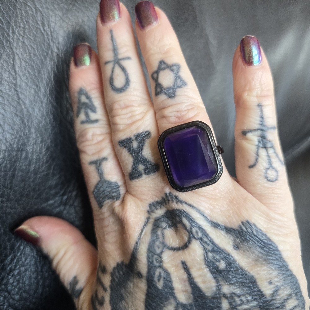 Old Discontinued Evil Pawn Jewelry Purple Elise Ring